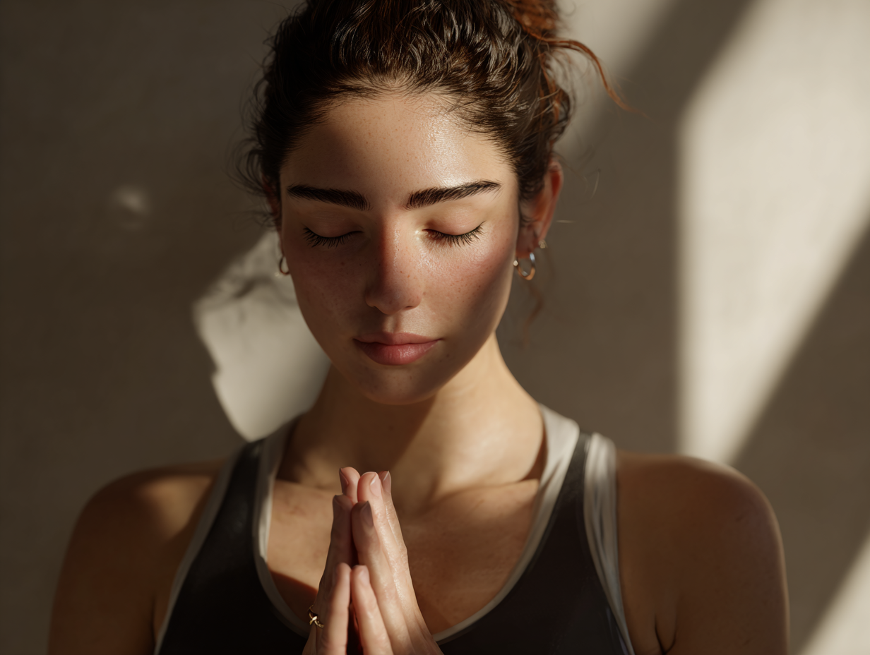 Meditáló személy békés környezetben